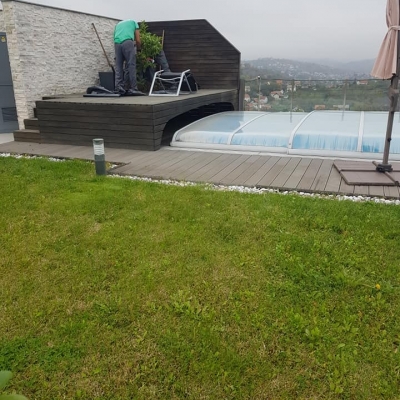 Uklanjanje žive ograde od lovorvišnji, sadnja tuja i uređenje žardinjera oko bazena cijena, Hrvatska