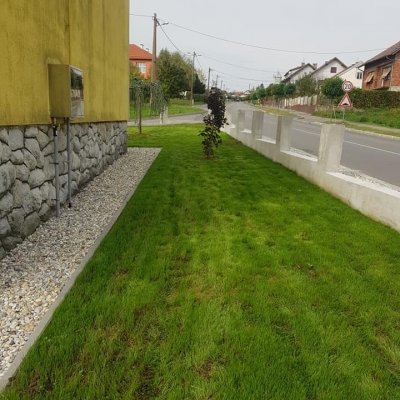 Travnjak, sadnja stabala i uređenje gredica s grmljem u kombinaciji ukrasne kore i batude cijena, Hrvatska
