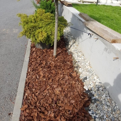 Travnjak, sadnja stabala i uređenje gredica s grmljem u kombinaciji ukrasne kore i batude cijena, Hrvatska