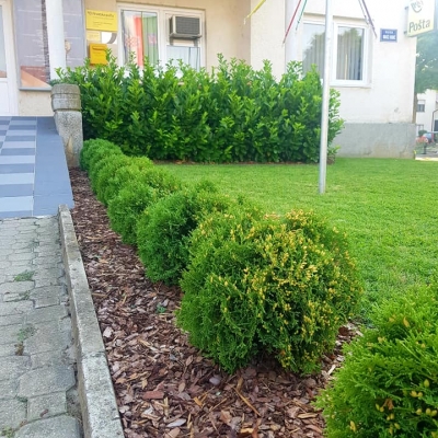 Detalji prekrasnog okoliša općinske zgrade u Dubravi cijena, Hrvatska
