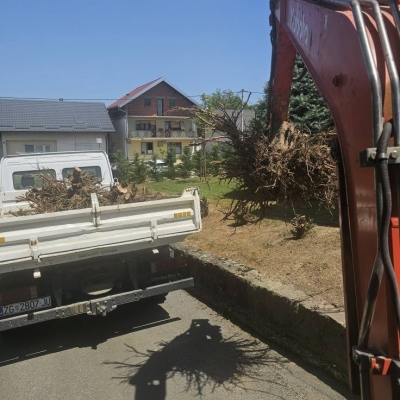 Uklanjanje stare žive ograde, iskop panjeva, dovoz zemlje i planiranje terena, izrada vrtne staze cijena, Hrvatska