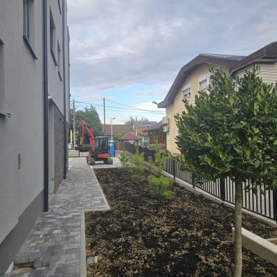 Dovoz zemlje, planiranje i hortikultura oko nove zgrade cijena, Hrvatska